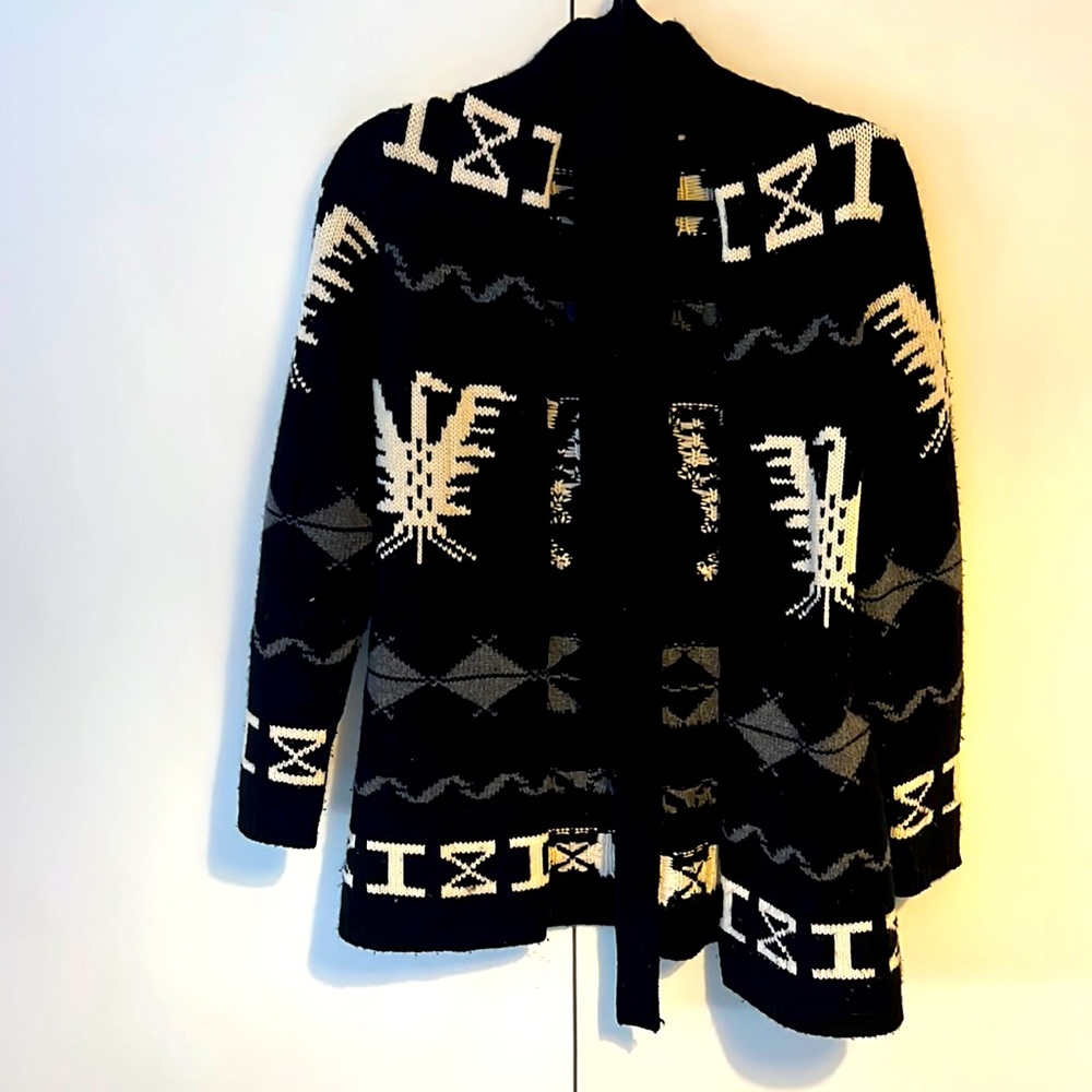 Wool, cashmere blend belted sweater